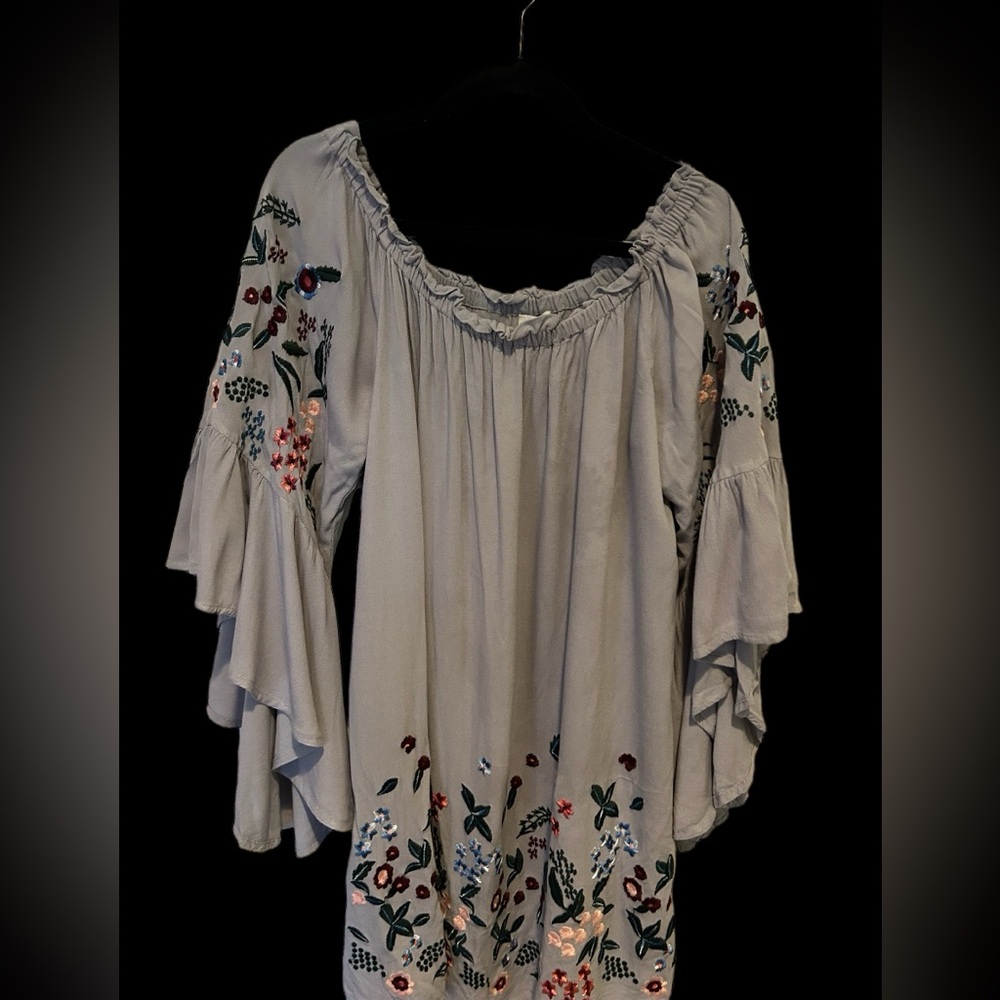 Umgee Embroidered Off the Shoulder Tunic